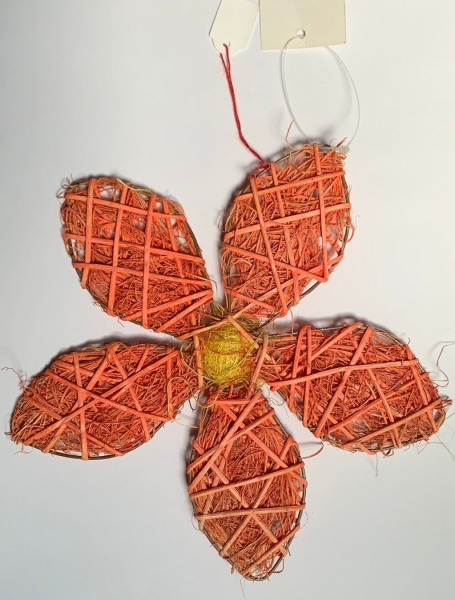 Blume Rattan/Sisal, orange-gelb